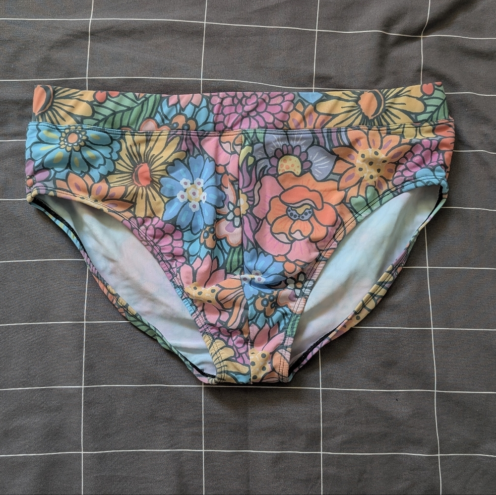 Skull & Bones Floral Swim Briefs